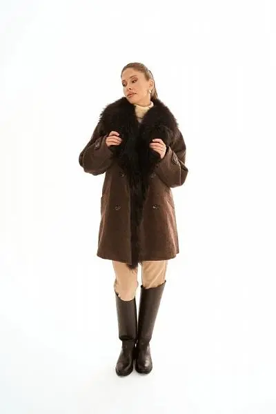 Пальто короткое с поясом - купить в интернет-магазине Anna Verdi